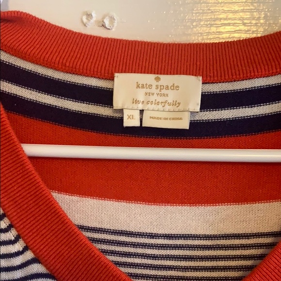 Kate Spade Red and Navy Striped Cardigan - Picture 2 of 4